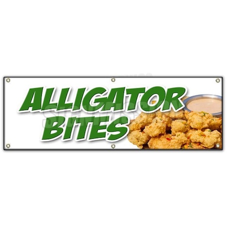 Signmission Alligator Bites Banner Heavy Duty 13 Oz Vinyl with Grommets B-72 Alligator Bites